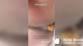 Ebony girl pooping on toilet - video 20