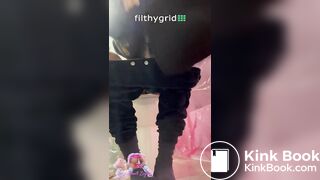 sexy skinny ebony toilet dump