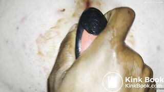 Bbw shitty anal play and foot job