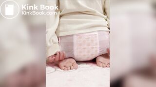Sexy Hot Chinese Girl Silent Crackly Pink Diaper Poop