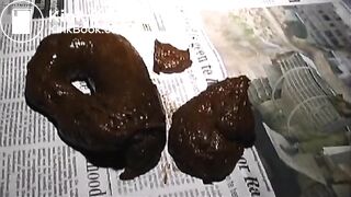 Girl dropped fat long turd