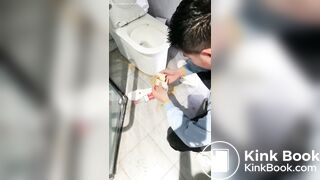 Femdom scat - toilet slave feeding p2
