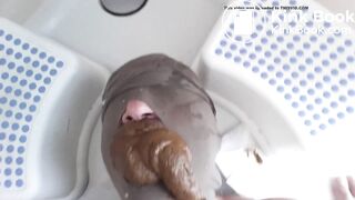 German Mistress poops in Slave's Mouth