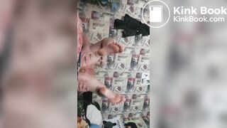 Russian girl poops on paper
