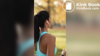 Jogger girl poops her grey leggings