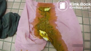 Asian girl pantypoop in night club toilet - 07