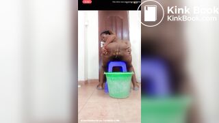 Africa woman shits in bucket