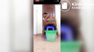Africa woman shits in bucket