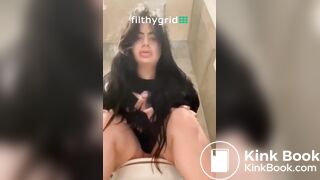 Thick Latina uses the toilet 2