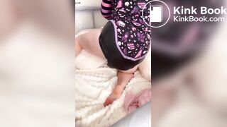 Girl Makes a Spooky Mess & Cum in Her Diaper, Boo!