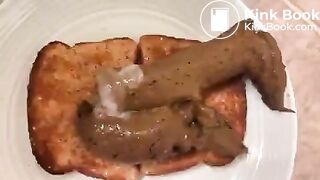 Scat queen cooks shit sandwich