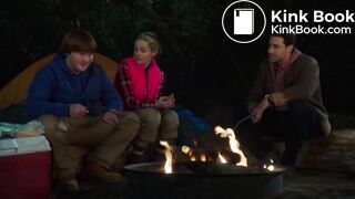 Women in tv show poops in a trash can