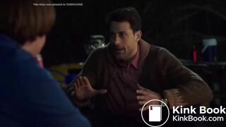 Women in tv show poops in a trash can