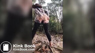 gir pooping and pissing outdoor
