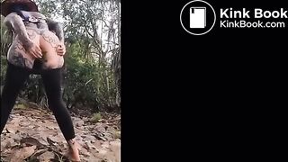 gir pooping and pissing outdoor