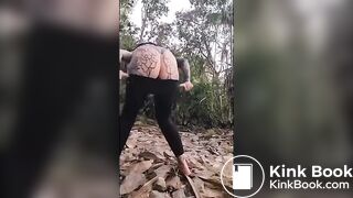 gir pooping and pissing outdoor