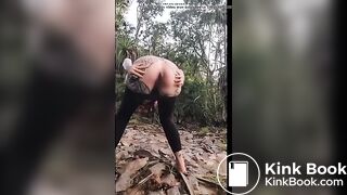 gir pooping and pissing outdoor