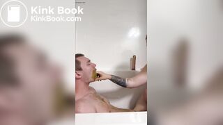 lucky guy eatting chocolate human