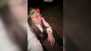 Girl Pooping With Her Friend In The Mountain