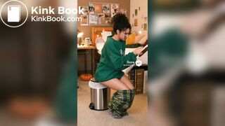 Ai college girl poop in trash can
