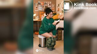 Ai college girl poop in trash can