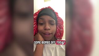 Ebony girl pooping on toilet - video 17