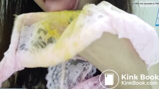 Chinese girl eat her own shit