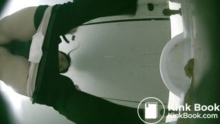 Cute asian girl pooping in toilet 06