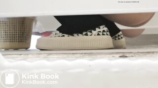 young Chinese girl quickly takes a soft thick shit