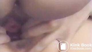 Shitting a long turd in her pussy - video 2
