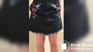 Girl holding in pee