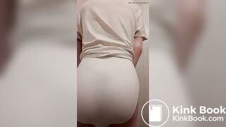 Girl pooping in white pants