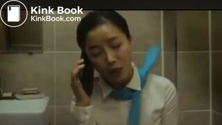 flight attendent pooping in public toilet