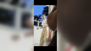 Girl's pooping without closing or locking the door