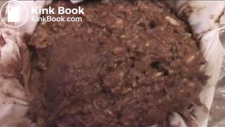 Huge poop in white pantyhose