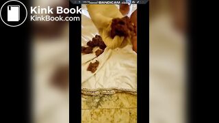 Italian milf shits on her dirty feet