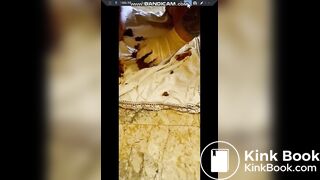 Italian milf shits on her dirty feet