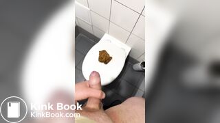 Polish girl make poop on toilet steal
