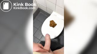 Polish girl make poop on toilet steal