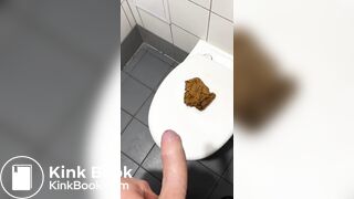 Polish girl make poop on toilet steal