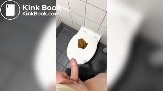 Polish girl make poop on toilet steal