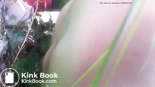 girl takes shit on the grass