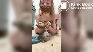 Slut teen eating shit