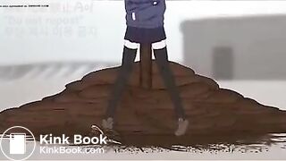 Comp of animations of girls pooping and audio poop