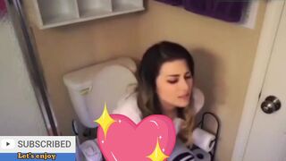 Sexy girl pooping toilet
