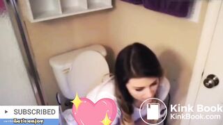 Sexy girl pooping toilet