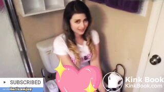Sexy girl pooping toilet