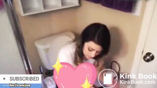 Sexy girl pooping toilet