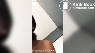 beautiful girl Eating shit