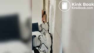 Chinese female teacher quickly takes a thick shit